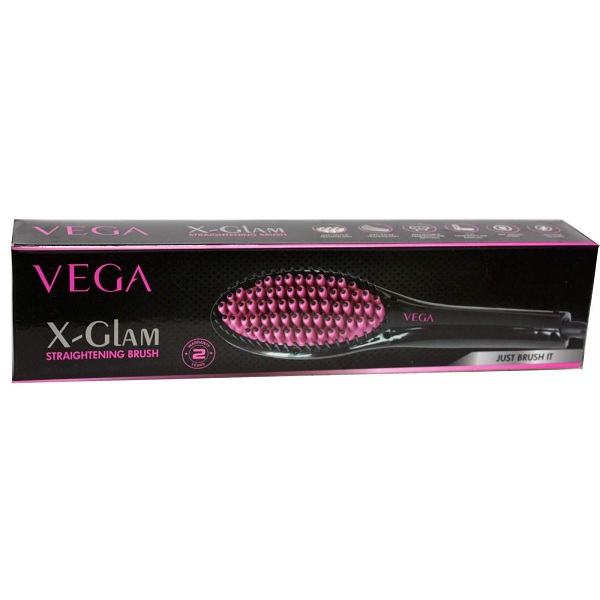 Buy Online Vega VHSB-01 X-Glam Straightening Brush (Black) at cheap Price  in India | 24eshop