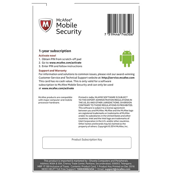 McAfee KB - How to activate a McAfee product subscription with a