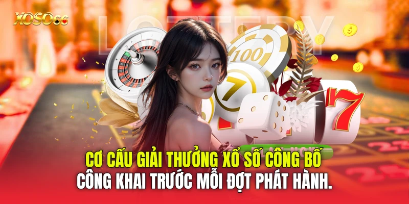 Cơ cấu giải thưởng xổ số công bố công khai trước mỗi đợt phát hành. Cơ cấu giải thưởng xổ số công bố công khai trước mỗi đợt phát hành.