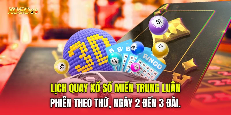 lịch quay xổ số miền Trung luân phiên theo thứ, ngày 2 đến 3 đài.